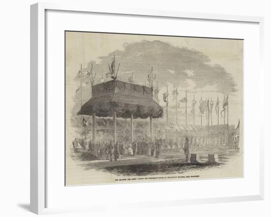 Her Majesty the Queen Laying the Foundation-Stone of Wellington College, Near Sandhurst-null-Framed Giclee Print