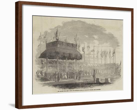 Her Majesty the Queen Laying the Foundation-Stone of Wellington College, Near Sandhurst-null-Framed Giclee Print