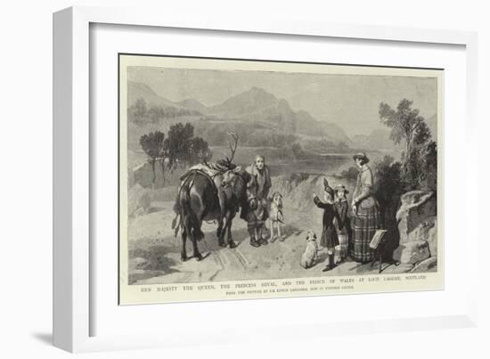 Her Majesty the Queen, the Princess Royal, and the Prince of Wales at Loch Laggan, Scotland-Edwin Landseer-Framed Giclee Print