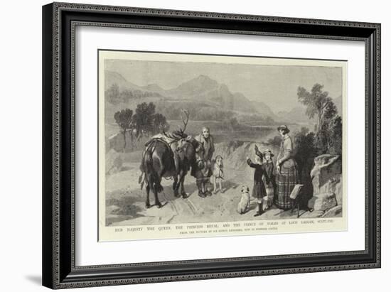 Her Majesty the Queen, the Princess Royal, and the Prince of Wales at Loch Laggan, Scotland-Edwin Landseer-Framed Giclee Print