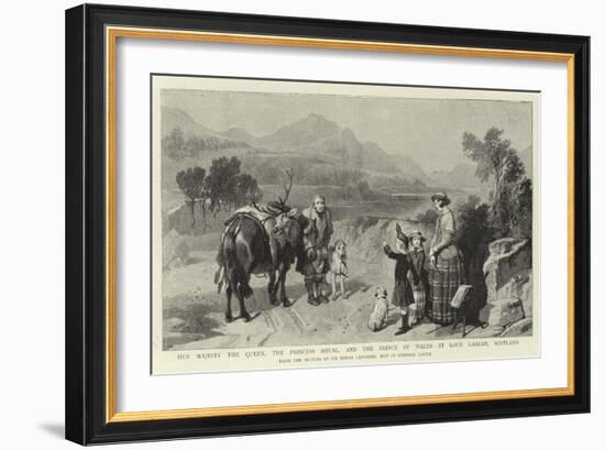 Her Majesty the Queen, the Princess Royal, and the Prince of Wales at Loch Laggan, Scotland-Edwin Landseer-Framed Giclee Print