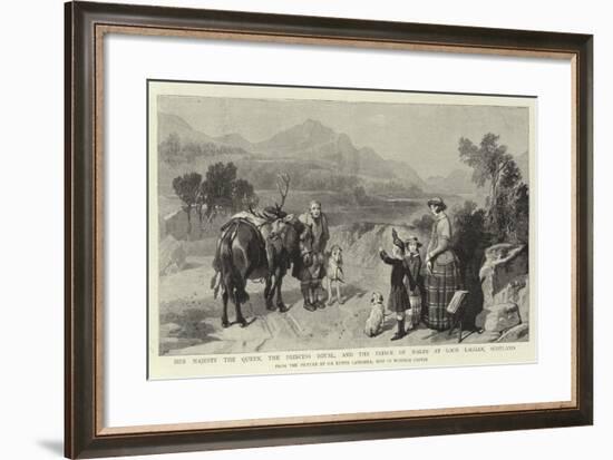 Her Majesty the Queen, the Princess Royal, and the Prince of Wales at Loch Laggan, Scotland-Edwin Landseer-Framed Giclee Print