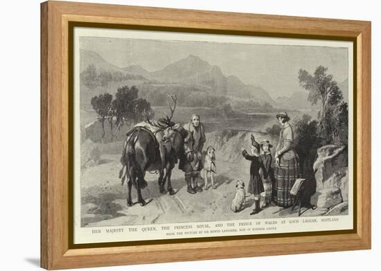 Her Majesty the Queen, the Princess Royal, and the Prince of Wales at Loch Laggan, Scotland-Edwin Landseer-Framed Premier Image Canvas