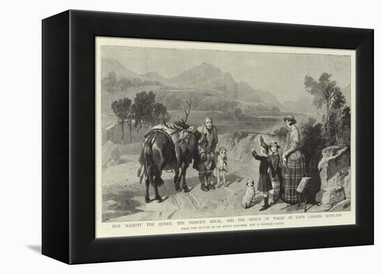 Her Majesty the Queen, the Princess Royal, and the Prince of Wales at Loch Laggan, Scotland-Edwin Landseer-Framed Premier Image Canvas