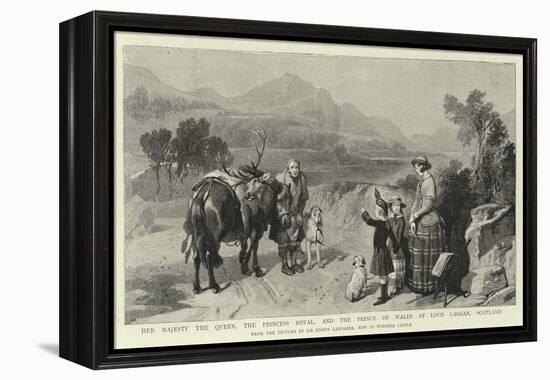 Her Majesty the Queen, the Princess Royal, and the Prince of Wales at Loch Laggan, Scotland-Edwin Landseer-Framed Premier Image Canvas