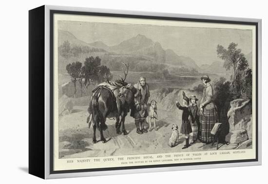 Her Majesty the Queen, the Princess Royal, and the Prince of Wales at Loch Laggan, Scotland-Edwin Landseer-Framed Premier Image Canvas