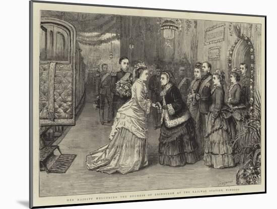 Her Majesty Welcoming the Duchess of Edinburgh at the Railway Station, Windsor-George Goodwin Kilburne-Mounted Giclee Print