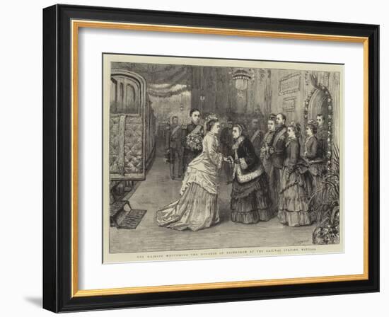 Her Majesty Welcoming the Duchess of Edinburgh at the Railway Station, Windsor-George Goodwin Kilburne-Framed Giclee Print