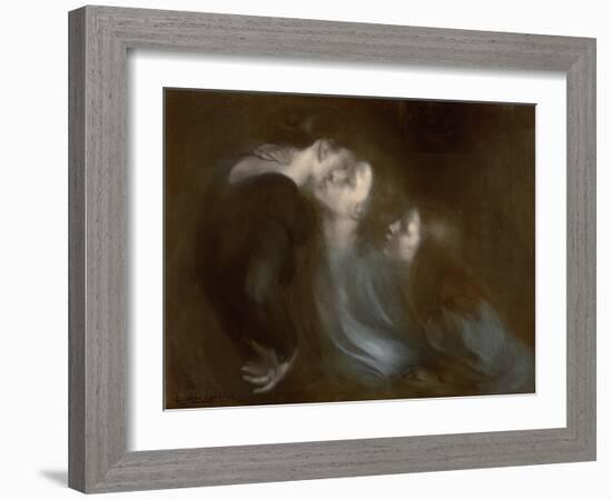 Her Mother's Kiss, 1890s-Eugene Carriere-Framed Giclee Print