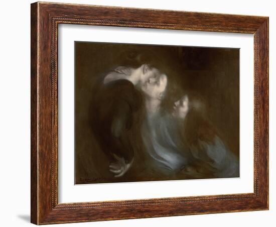 Her Mother's Kiss, 1890s-Eugene Carriere-Framed Giclee Print