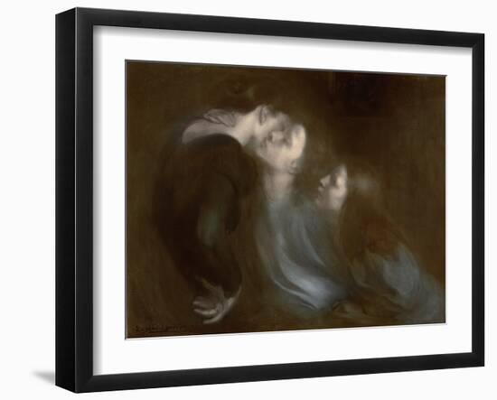 Her Mother's Kiss, 1890s-Eugene Carriere-Framed Giclee Print
