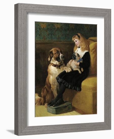 Her Only Playmates, 1870-Heywood Hardy-Framed Giclee Print