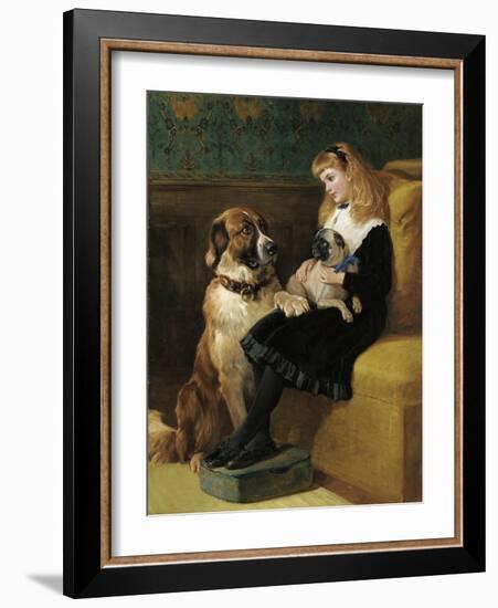 Her Only Playmates, 1870-Heywood Hardy-Framed Giclee Print