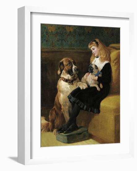Her Only Playmates, 1870-Heywood Hardy-Framed Giclee Print