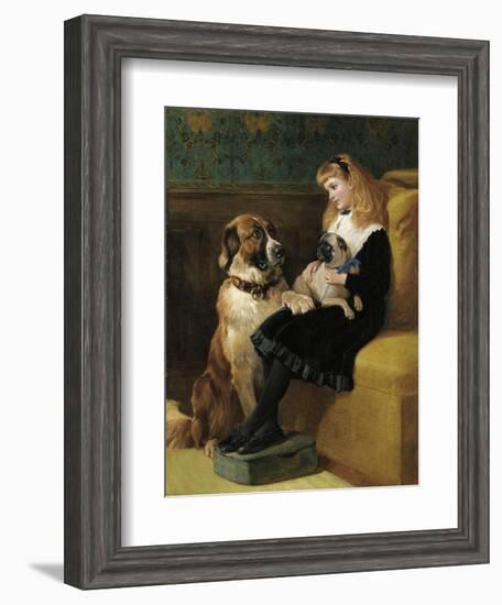 Her Only Playmates, 1870-Heywood Hardy-Framed Giclee Print