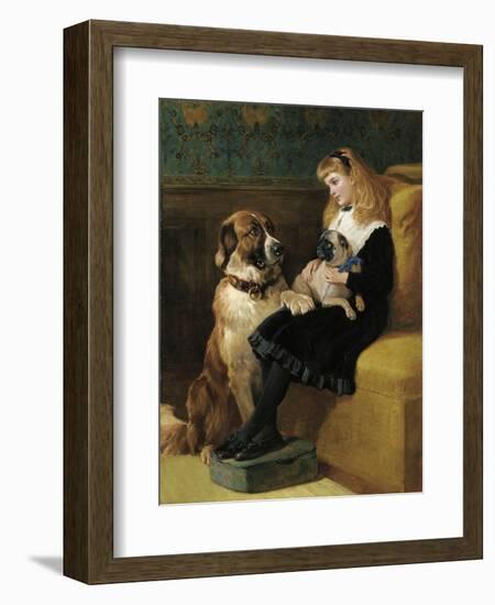 Her Only Playmates, 1870-Heywood Hardy-Framed Giclee Print