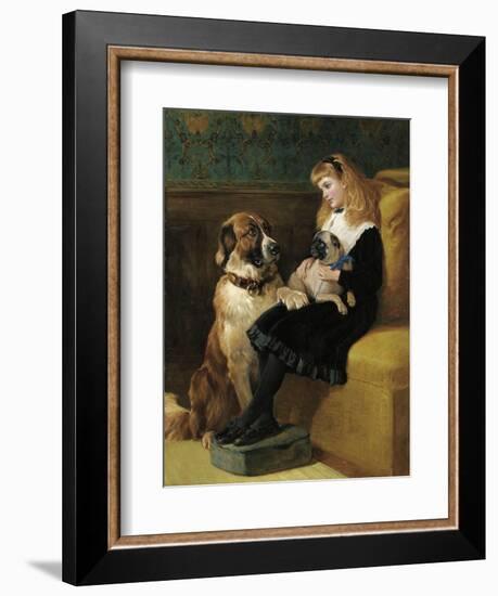 Her Only Playmates, 1870-Heywood Hardy-Framed Giclee Print