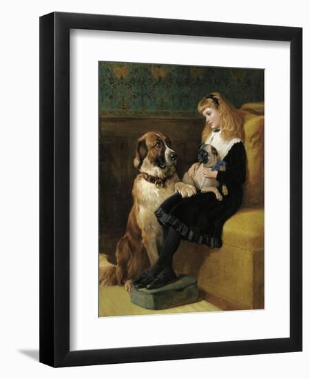 Her Only Playmates, 1870-Heywood Hardy-Framed Giclee Print