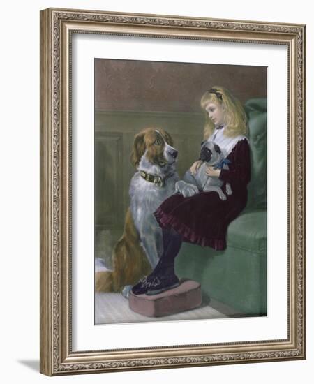 Her Only Playmates, Engraved by George H. Every, Pub by Arthur Lucas, 1872-Heywood Hardy-Framed Giclee Print