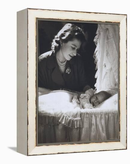 Her Royal Highness the Princess Elizabeth with Her First Child, Prince Charles, England-Cecil Beaton-Framed Premier Image Canvas