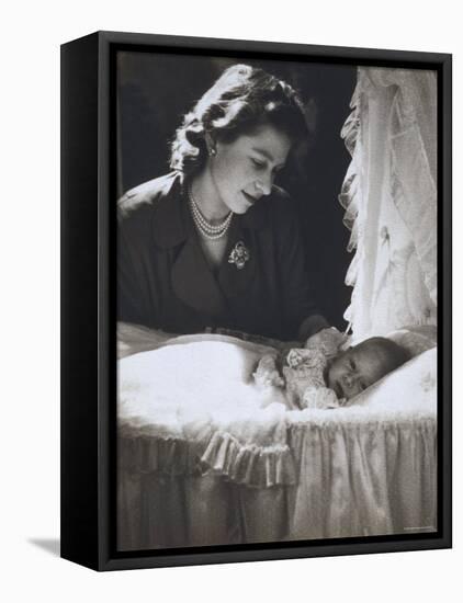 Her Royal Highness the Princess Elizabeth with Her First Child, Prince Charles, England-Cecil Beaton-Framed Premier Image Canvas