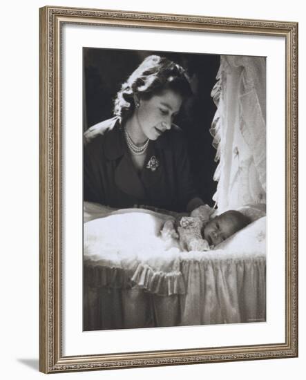 Her Royal Highness the Princess Elizabeth with Her First Child, Prince Charles, England-Cecil Beaton-Framed Photographic Print