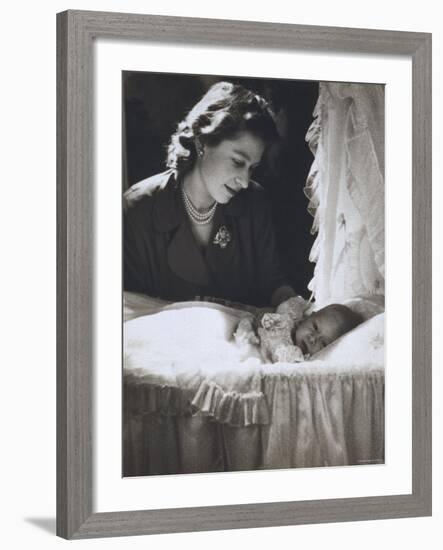 Her Royal Highness the Princess Elizabeth with Her First Child, Prince Charles, England-Cecil Beaton-Framed Photographic Print