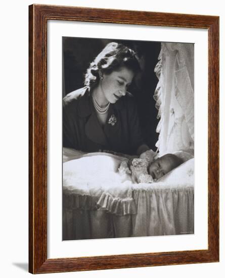 Her Royal Highness the Princess Elizabeth with Her First Child, Prince Charles, England-Cecil Beaton-Framed Photographic Print