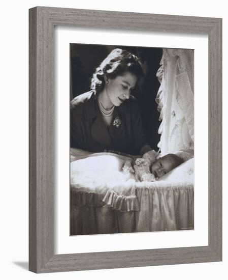 Her Royal Highness the Princess Elizabeth with Her First Child, Prince Charles, England-Cecil Beaton-Framed Photographic Print