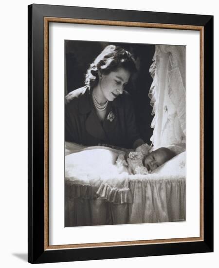 Her Royal Highness the Princess Elizabeth with Her First Child, Prince Charles, England-Cecil Beaton-Framed Photographic Print