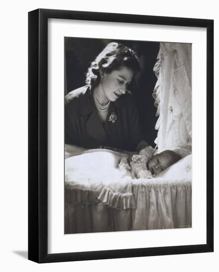 Her Royal Highness the Princess Elizabeth with Her First Child, Prince Charles, England-Cecil Beaton-Framed Photographic Print