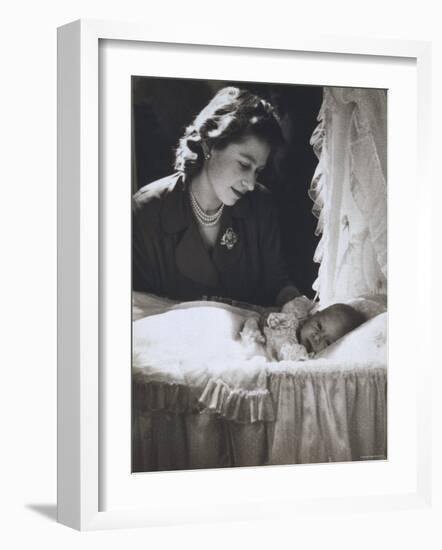 Her Royal Highness the Princess Elizabeth with Her First Child, Prince Charles, England-Cecil Beaton-Framed Photographic Print