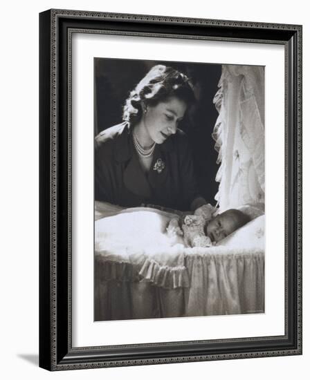 Her Royal Highness the Princess Elizabeth with Her First Child, Prince Charles, England-Cecil Beaton-Framed Photographic Print