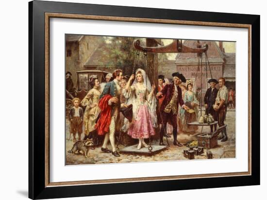 Her Weight in Gold, circa 1921-Jean Leon Gerome Ferris-Framed Giclee Print