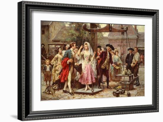 Her Weight in Gold, circa 1921-Jean Leon Gerome Ferris-Framed Giclee Print