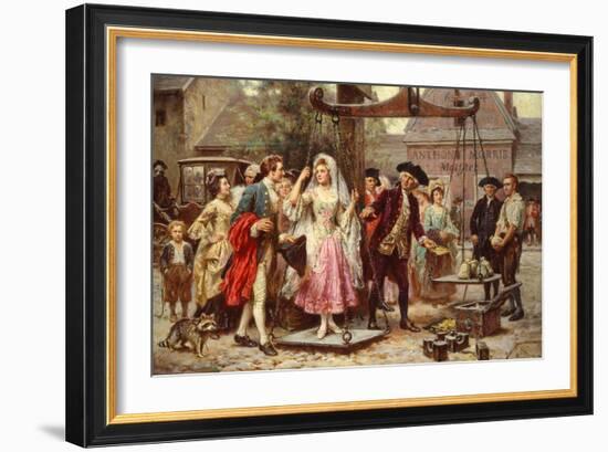 Her Weight in Gold, circa 1921-Jean Leon Gerome Ferris-Framed Giclee Print