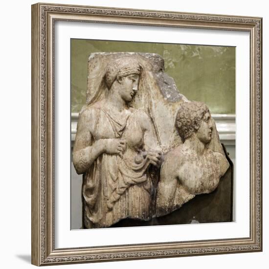 Heracles in the Garden of the Hesperides, Fragment of a Relief, Early 2nd Century-null-Framed Photographic Print