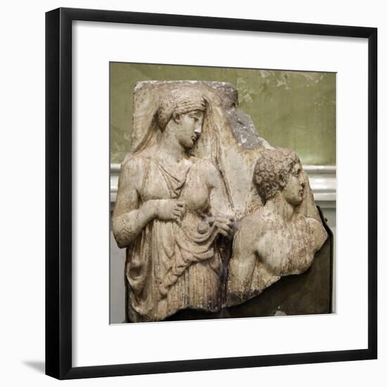 Heracles in the Garden of the Hesperides, Fragment of a Relief, Early 2nd Century-null-Framed Photographic Print