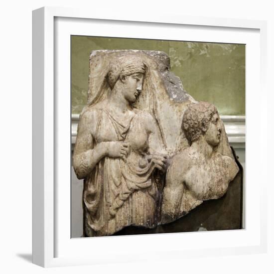 Heracles in the Garden of the Hesperides, Fragment of a Relief, Early 2nd Century-null-Framed Photographic Print