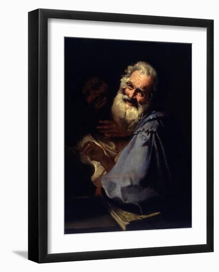 Heraclitus and Democritus-Andrea Pozzo-Framed Art Print