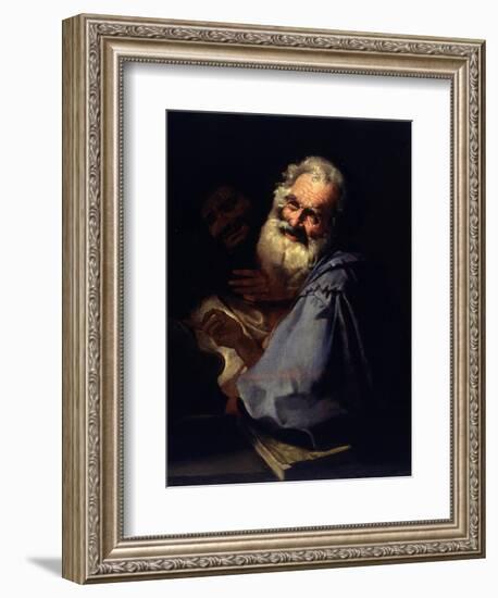 Heraclitus and Democritus-Andrea Pozzo-Framed Art Print