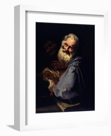 Heraclitus and Democritus-Andrea Pozzo-Framed Art Print