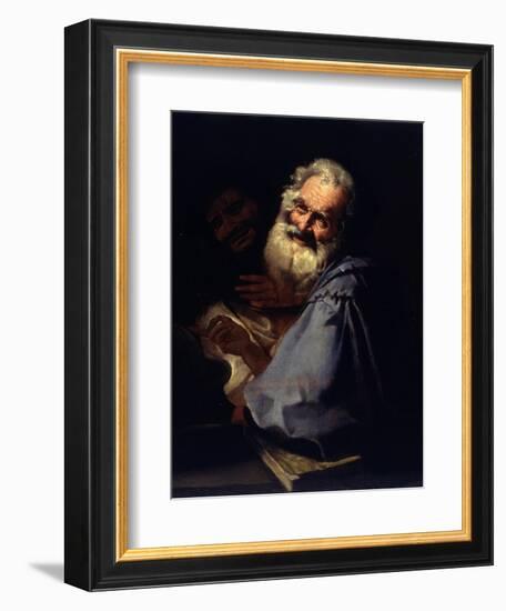 Heraclitus and Democritus-Andrea Pozzo-Framed Art Print