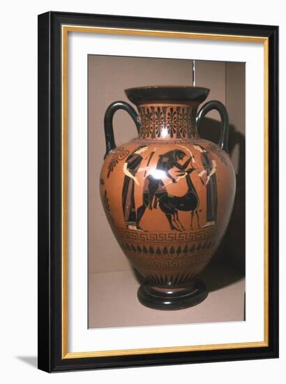 Herakles and the Hind of Ceryneia, Attic Amphora Vase, c540BC-Unknown-Framed Giclee Print