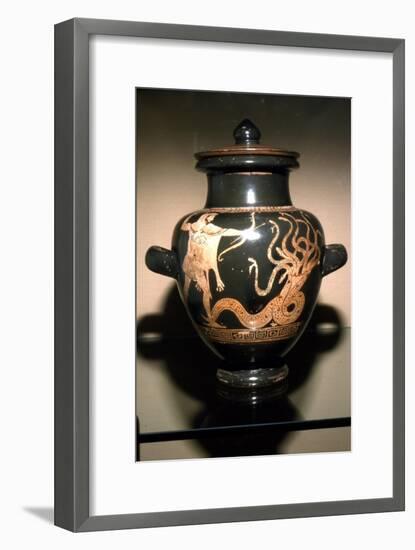 Herakles fights the Lernaean Hydra, Attic Vase, 450 BC-Unknown-Framed Giclee Print