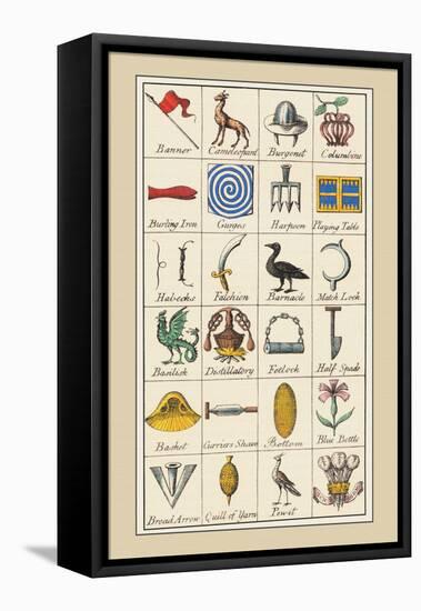 Heraldic Symbols: Banner and Cameleopard-Hugh Clark-Framed Stretched Canvas