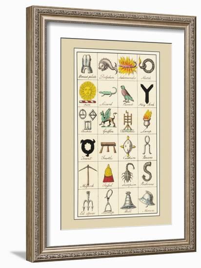 Heraldic Symbols: Breast Plate and Dolphin-Hugh Clark-Framed Art Print