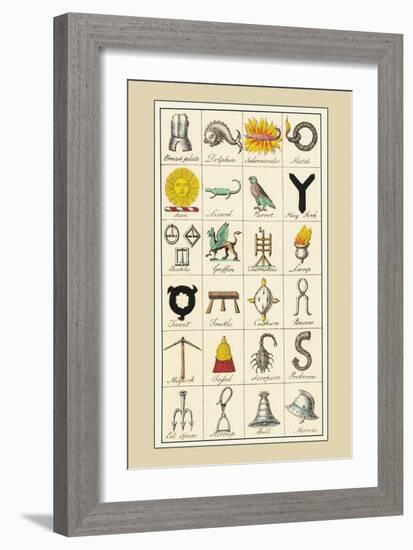 Heraldic Symbols: Breast Plate and Dolphin-Hugh Clark-Framed Art Print