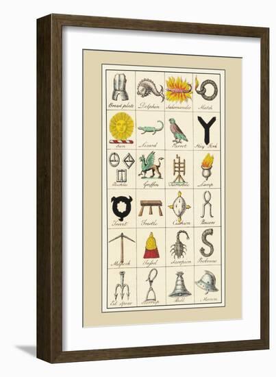 Heraldic Symbols: Breast Plate and Dolphin-Hugh Clark-Framed Art Print