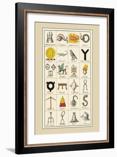 Heraldic Symbols: Breast Plate and Dolphin-Hugh Clark-Framed Art Print